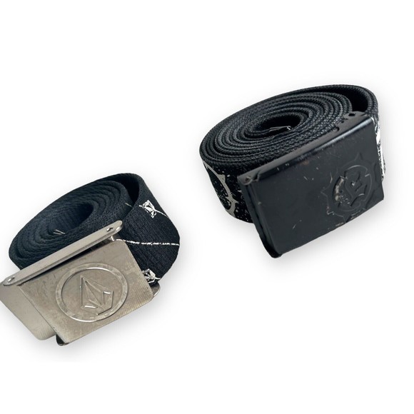 y2k Skater Belts Volcom Empyre Black Web Belts Snowboard Pants Belt Skull Grunge - Picture 4 of 16